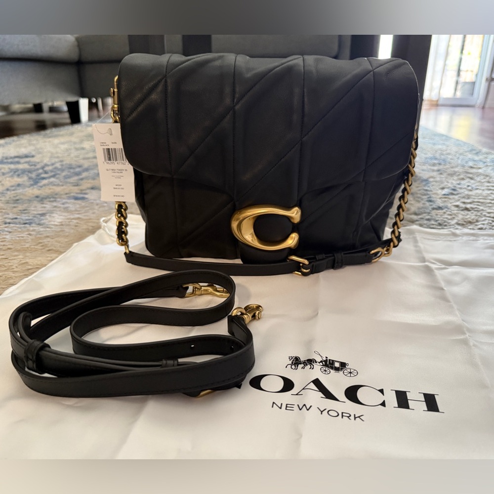 Coach Black Times Square Quilted Tabby 26 Crossbody Bag with Gold Accents NWT